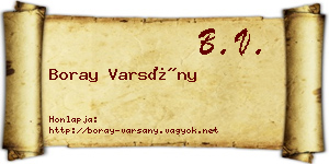 Boray Varsány névjegykártya